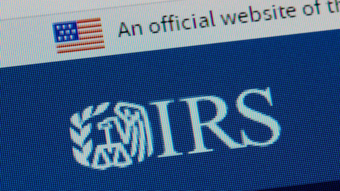 Screen grab of IRS website