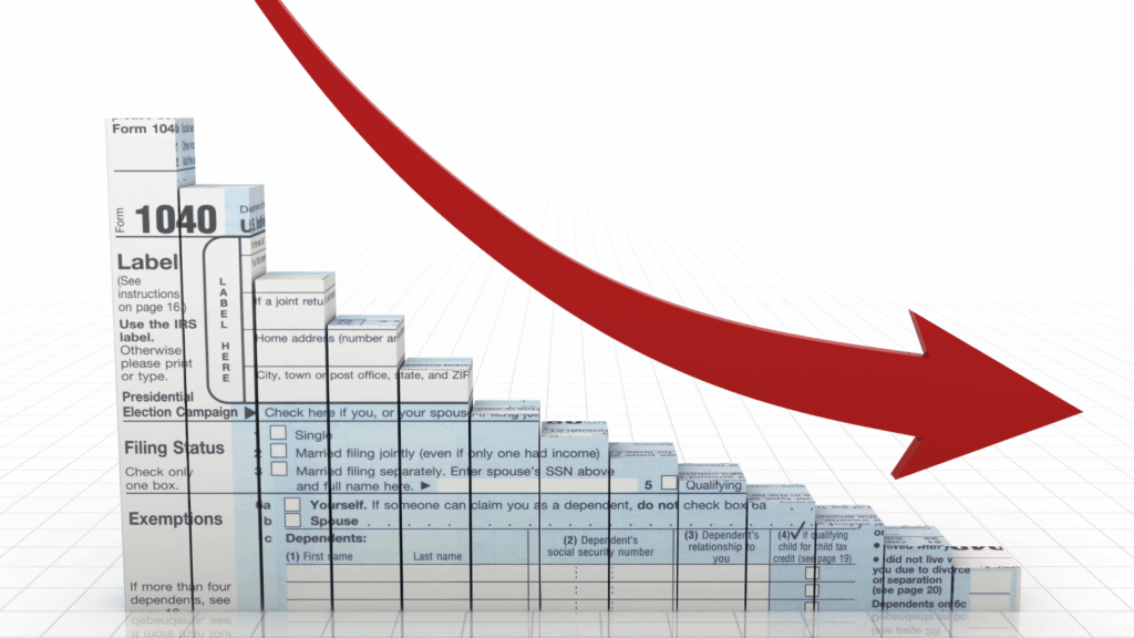a graphic indicating reduced tax liability